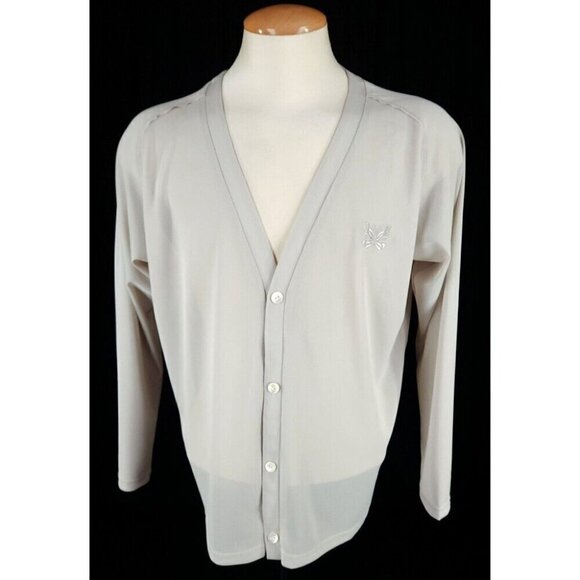 Needles Poly Mesh V-Neck Cardigan in Taupe Size M New - Picture 5 of 16